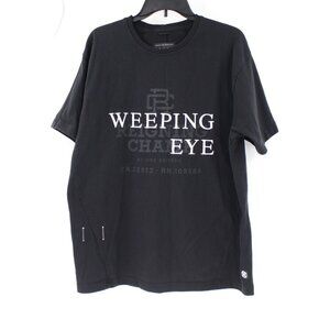 Reigning champ shirt men's medium weeping eye short sleeve black thick cotton